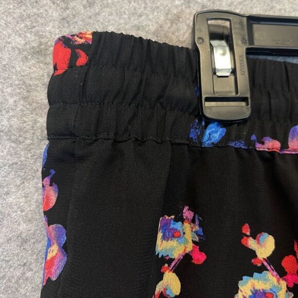 COLDWATER CREEK Women’s Pull-On Pants Large 14 Floral Print Elastic Waist Black - Picture 12 of 12